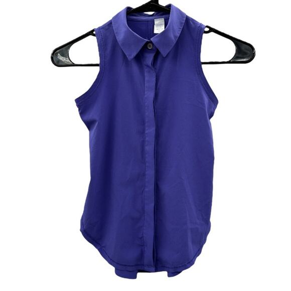 Lululemon Ivivva To The Tee Purple‎ Button Tank Top Size 7 - Picture 1 of 8